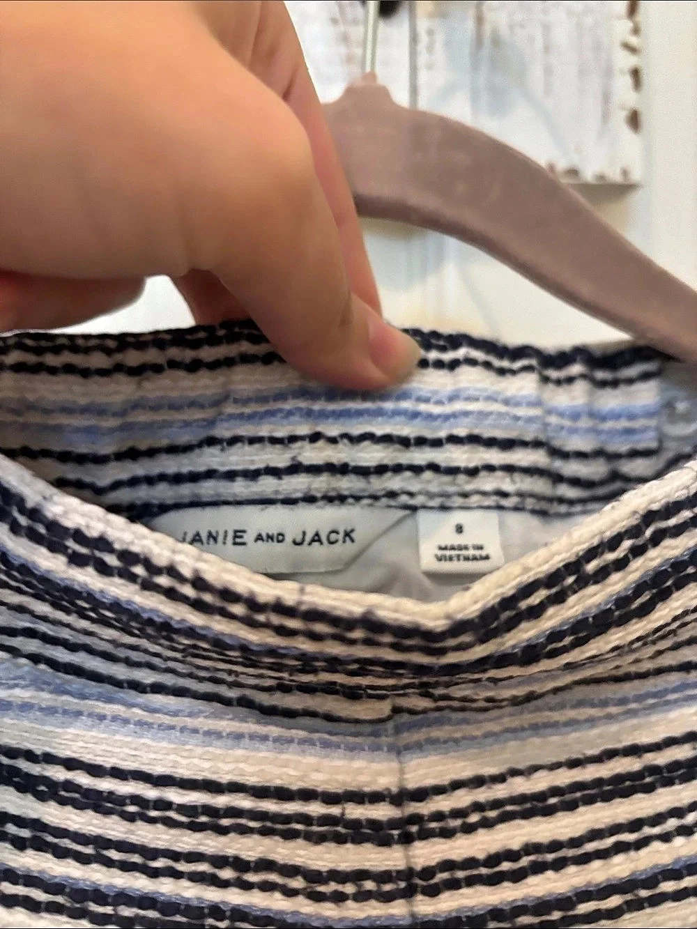 Janie and Jack Striped Jacket & Shorts Set Blue & White Size 8
